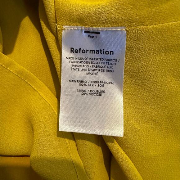 Reformation yellow halter cut out sexy maxi dress size 12 100% silk party formal - Picture 11 of 15